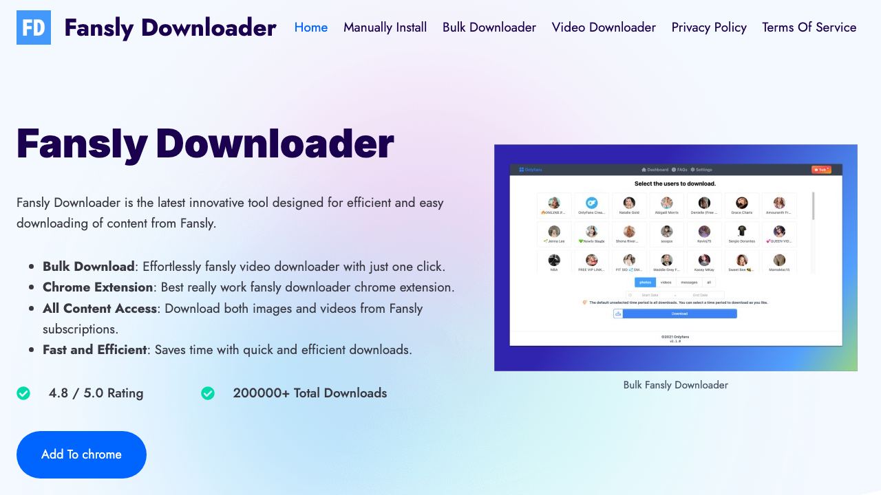 Fansly Downloader 网站截图
