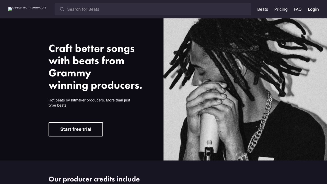 AI Lyrics Generator By Beatopia website screenshot