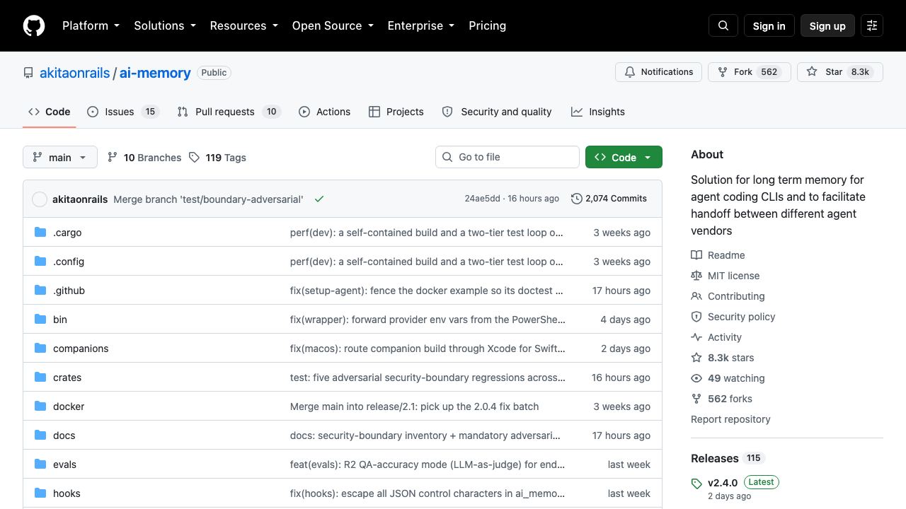 ai-memory website screenshot