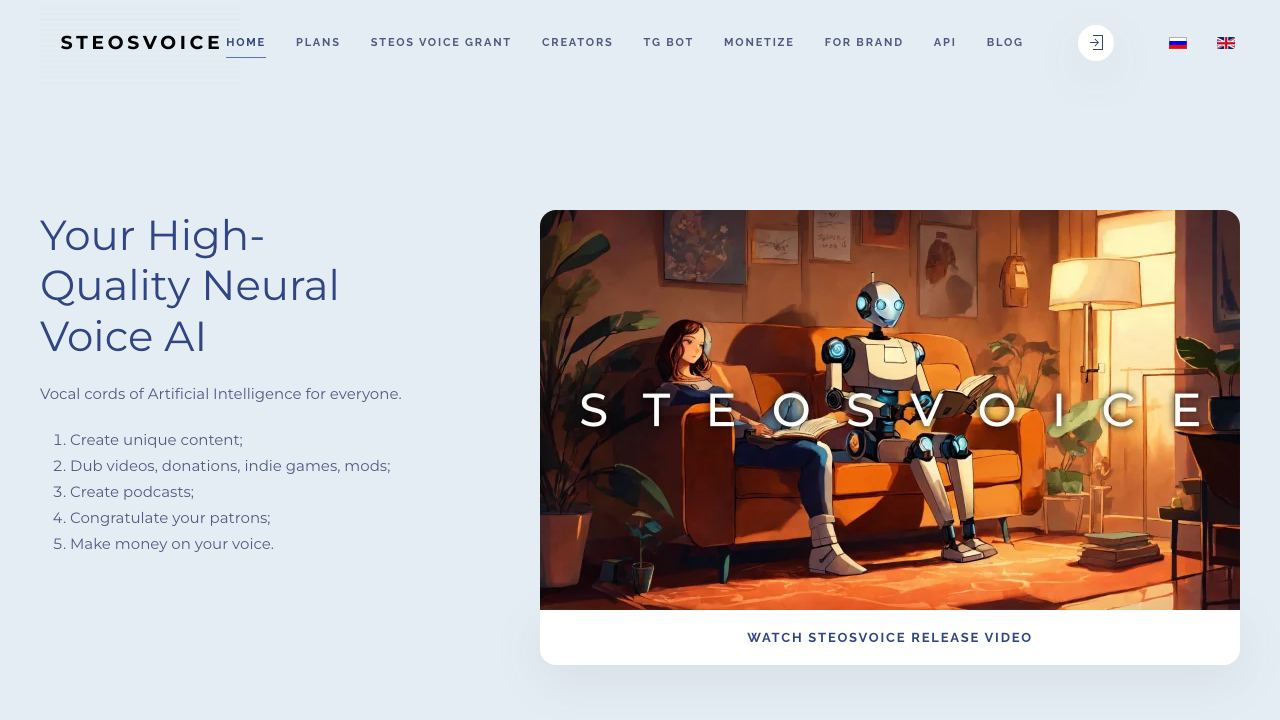 SteosVoice 网站截图