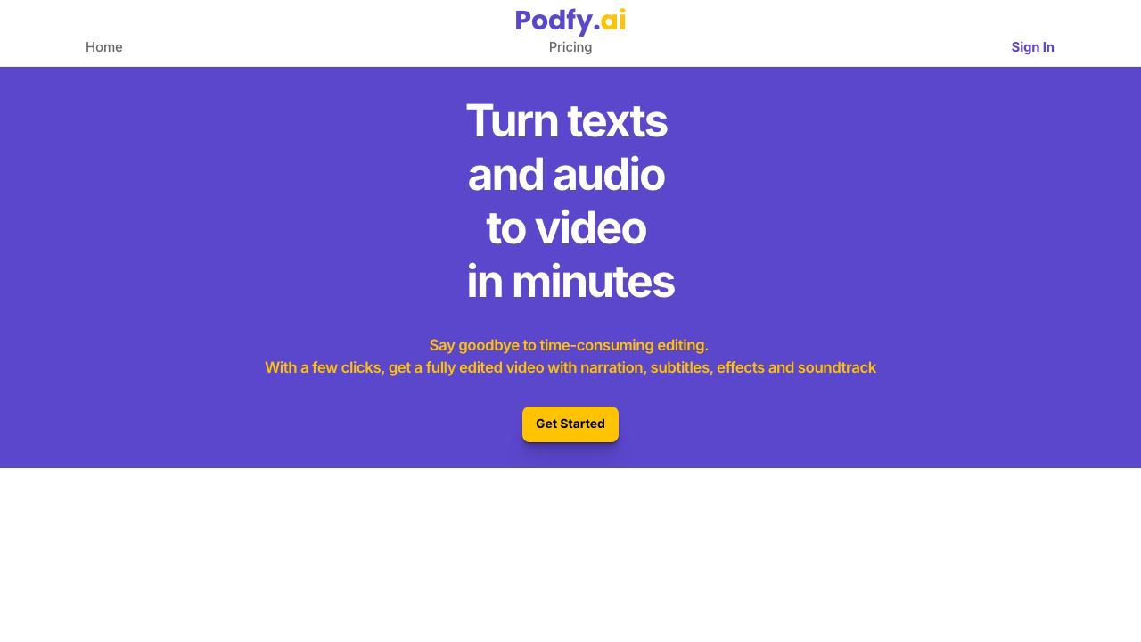 Podfy AI 网站截图