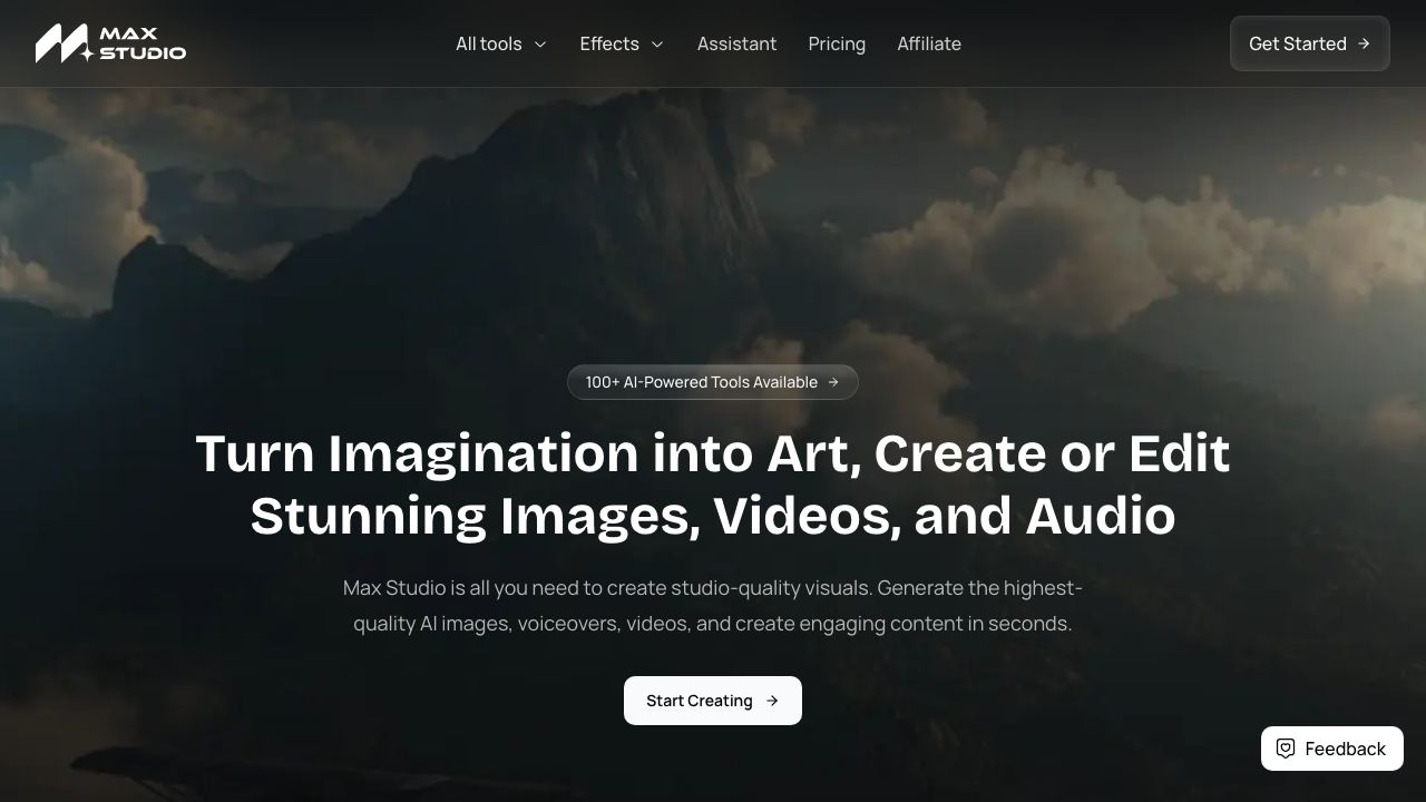 Max Studio AI website screenshot