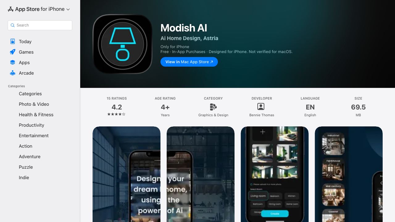Modish.ai 网站截图