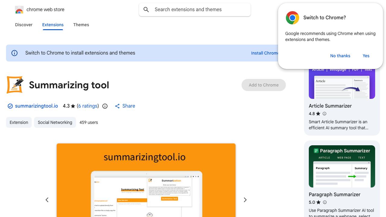 Summarizing tool 网站截图