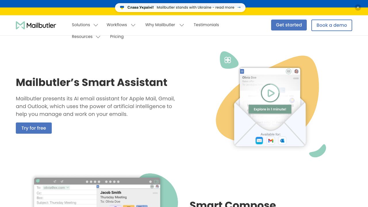 Mailbutler website screenshot