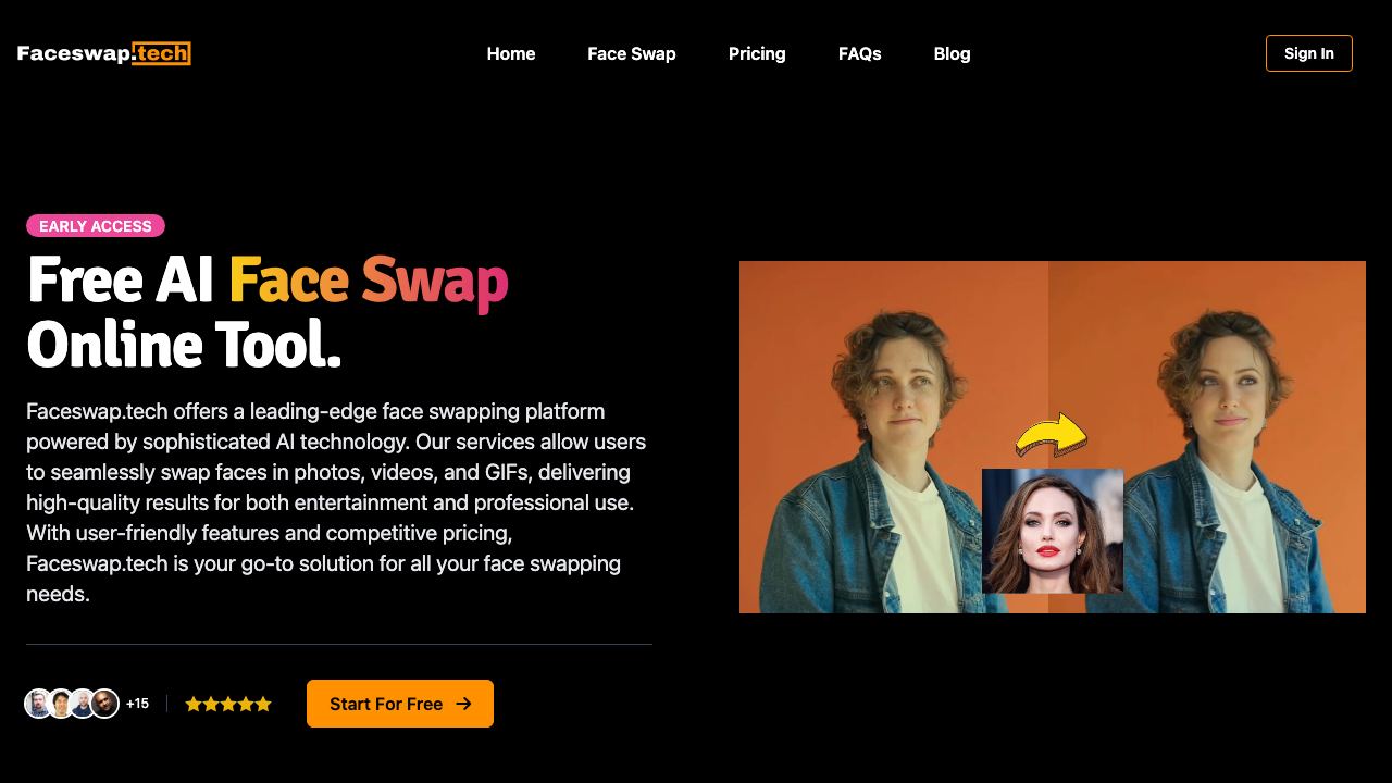Faceswap.tech website screenshot
