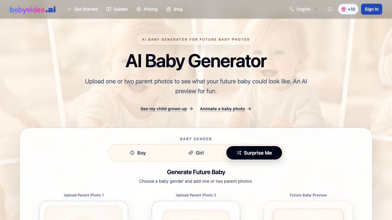 AI Baby Video 网站截图