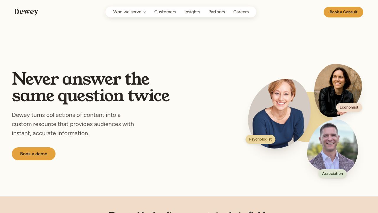 Dewey Labs 网站截图