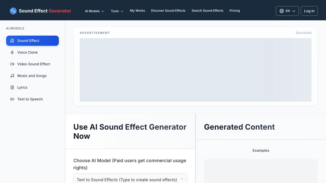 Sound Effect Generator 网站截图