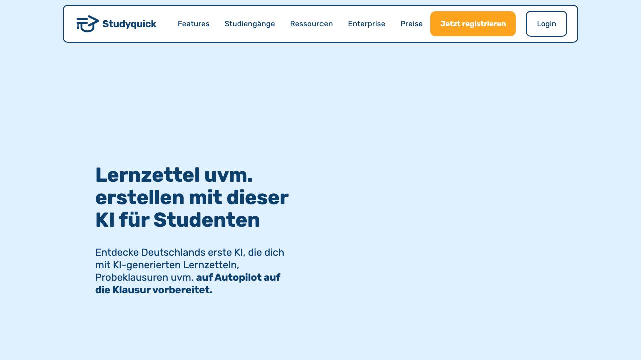 Studyquick 网站截图