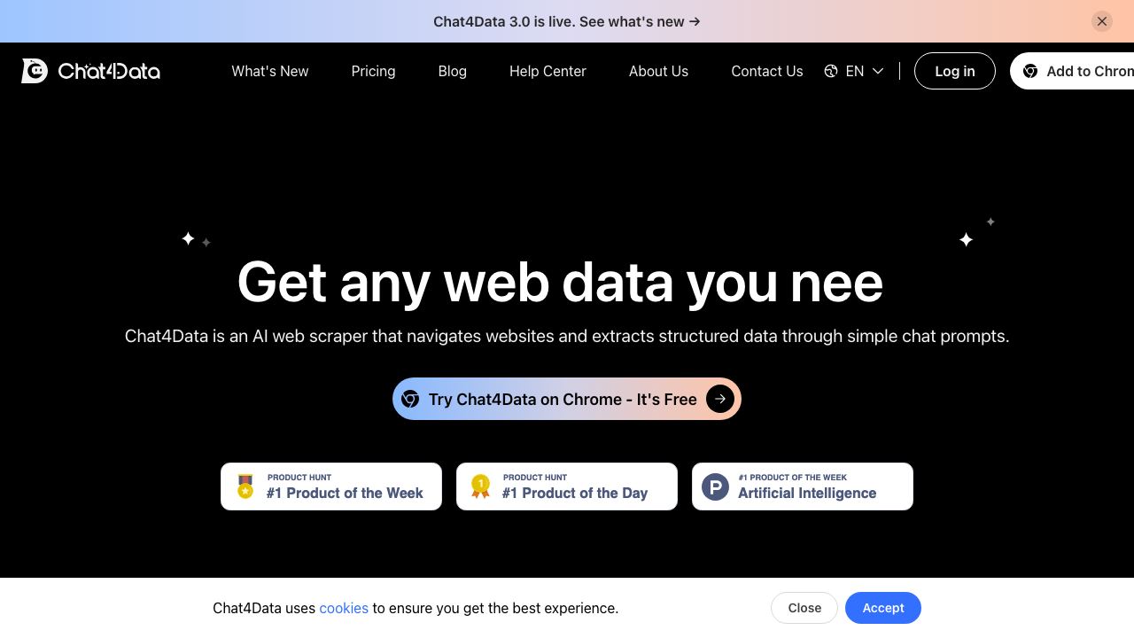 Chat4Data 网站截图