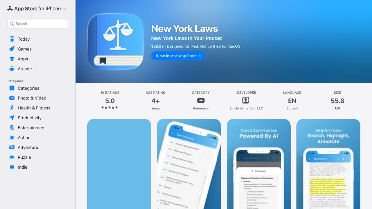 New York Laws 网站截图