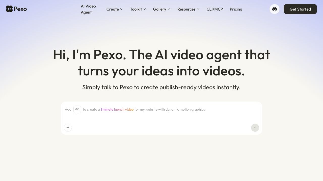Pexo website screenshot