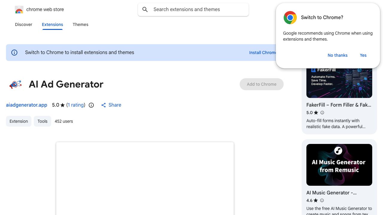 AI Ad Generator 网站截图