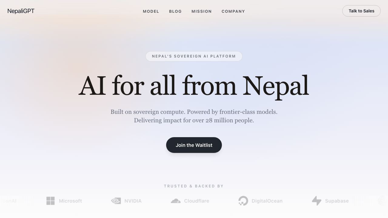 NepaliGPT 网站截图