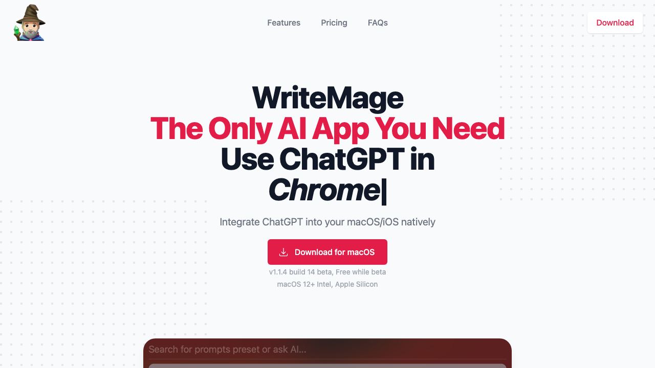 WriteMage website screenshot