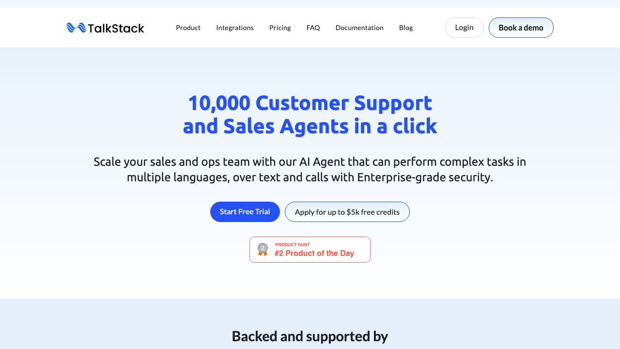 TalkStack AI 网站截图