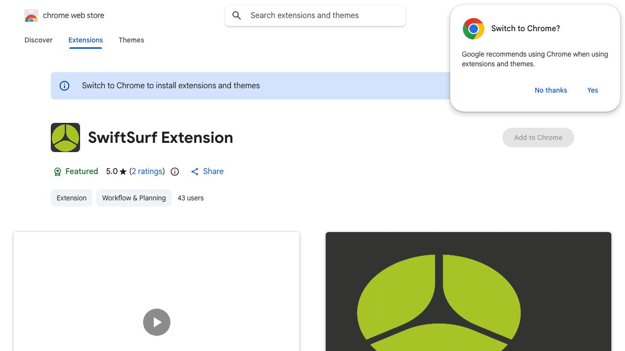 SwiftSurf Extension 网站截图