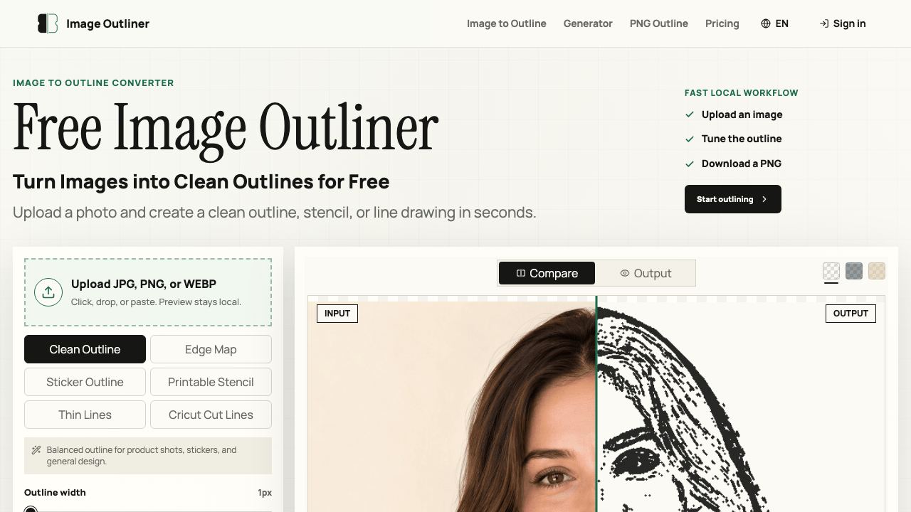 Image Outliner website screenshot