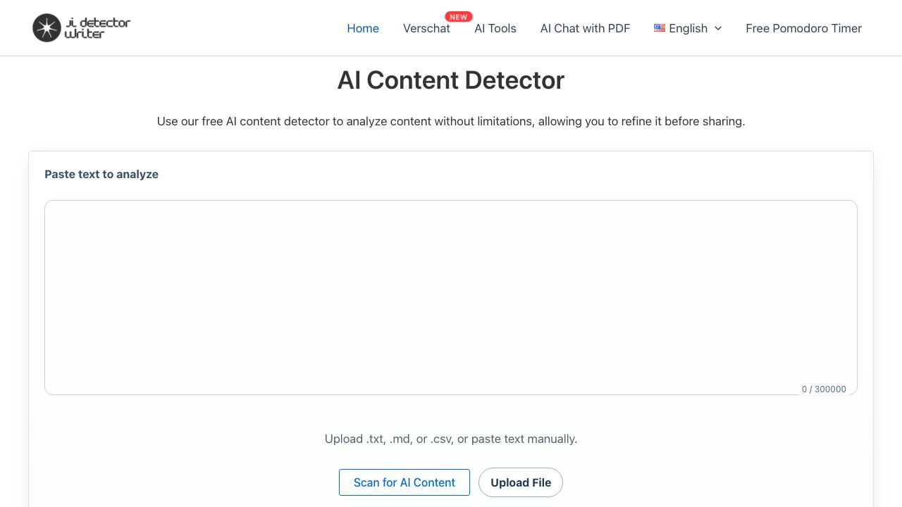 AI Detector Writer 网站截图