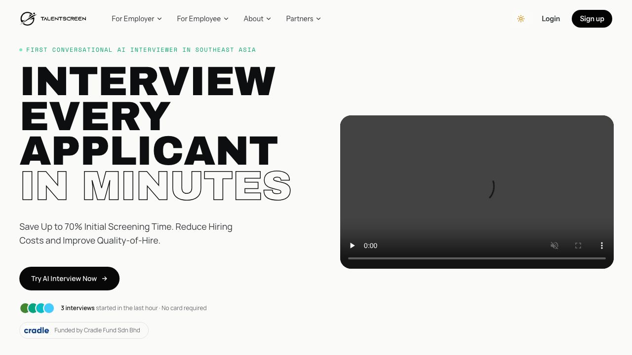 TalentScreen AI 网站截图