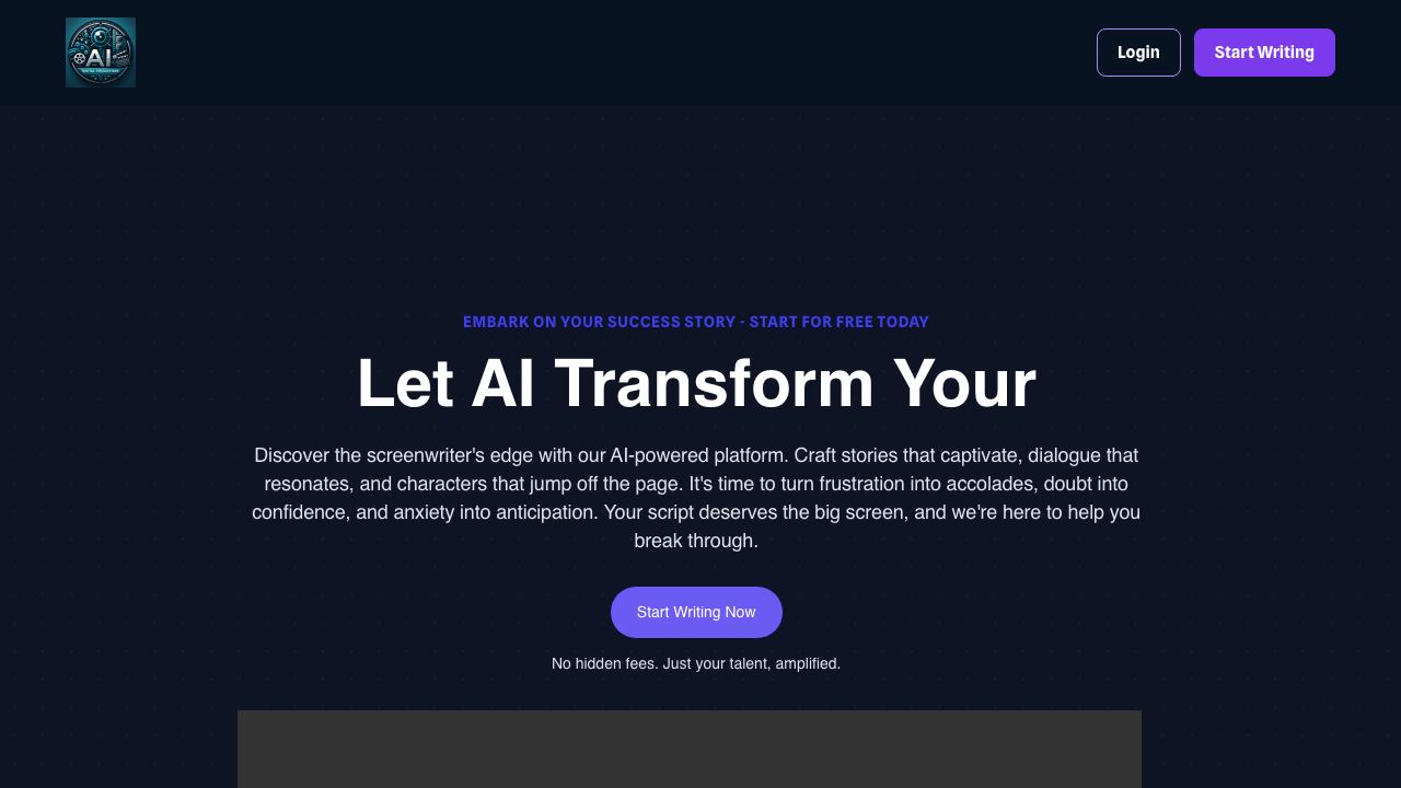 Screenwriting.AI 网站截图