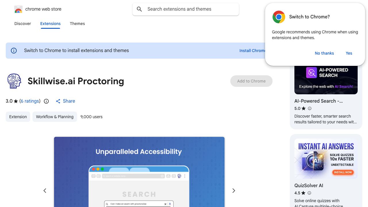 Skillwise.ai Proctoring 网站截图