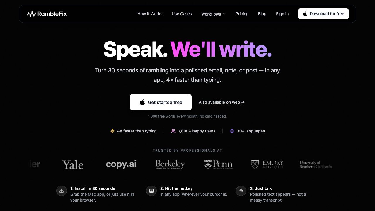 RambleFix website screenshot
