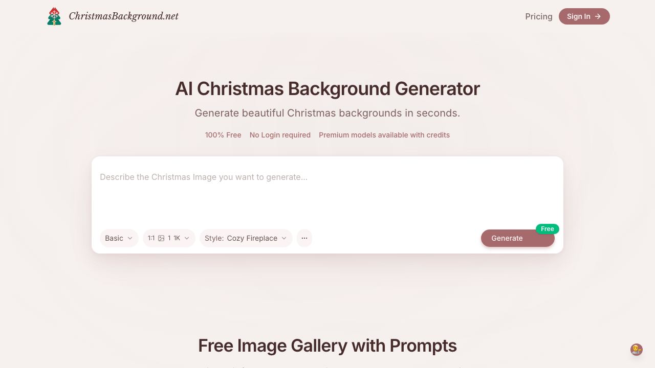 Christmas Background Gallery&Generator 网站截图