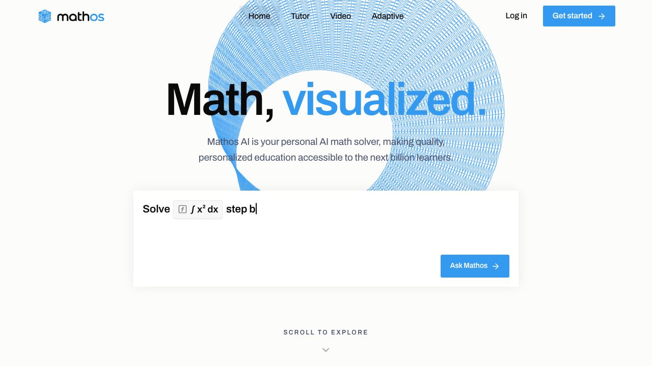 Mathos | AI Math Solver & Calculator website screenshot