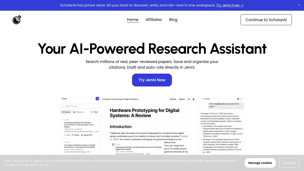 Scholar AI 网站截图