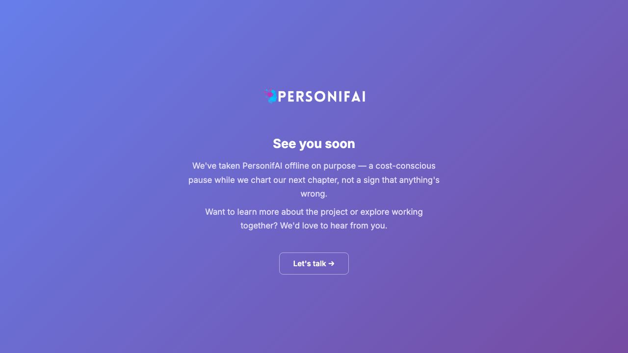 PersonifAI 网站截图
