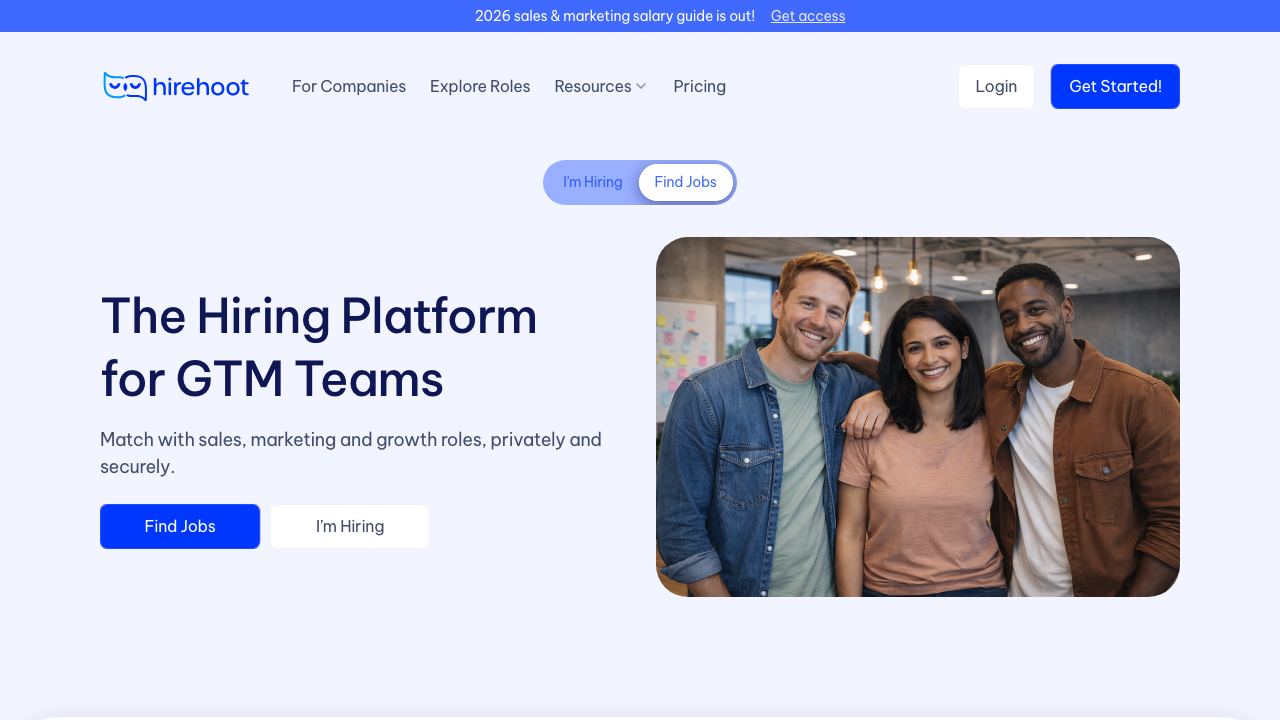 Hirehoot 网站截图