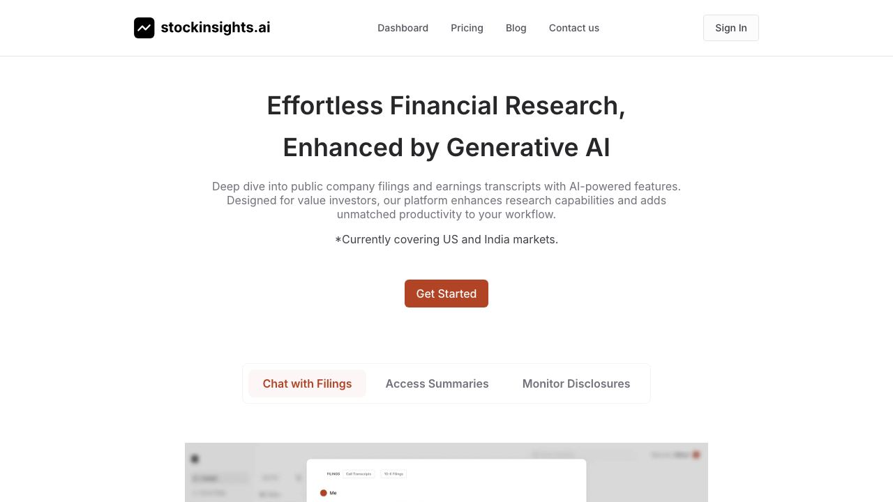 StockInsights AI 网站截图