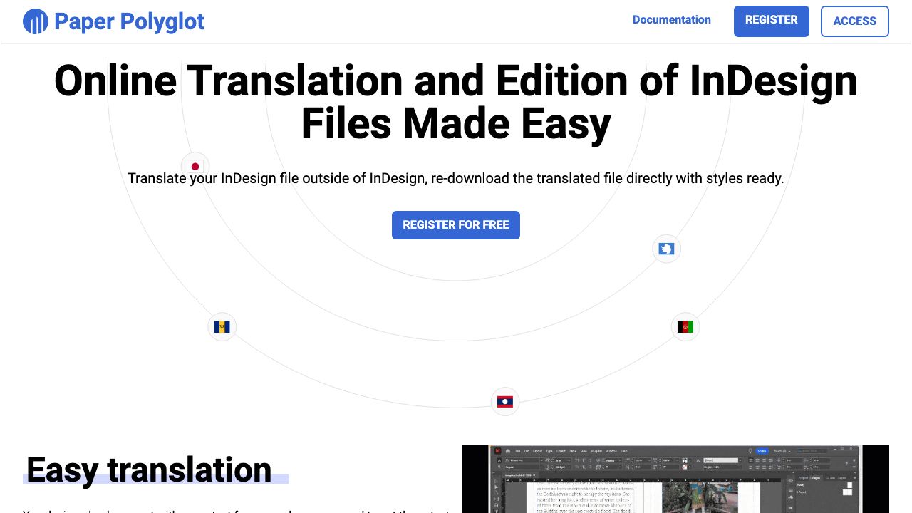 Indesign Translator 网站截图
