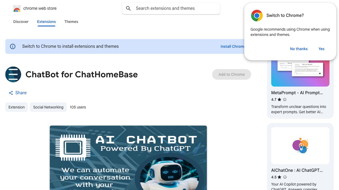 ChatBot for ChatHomeBase 网站截图