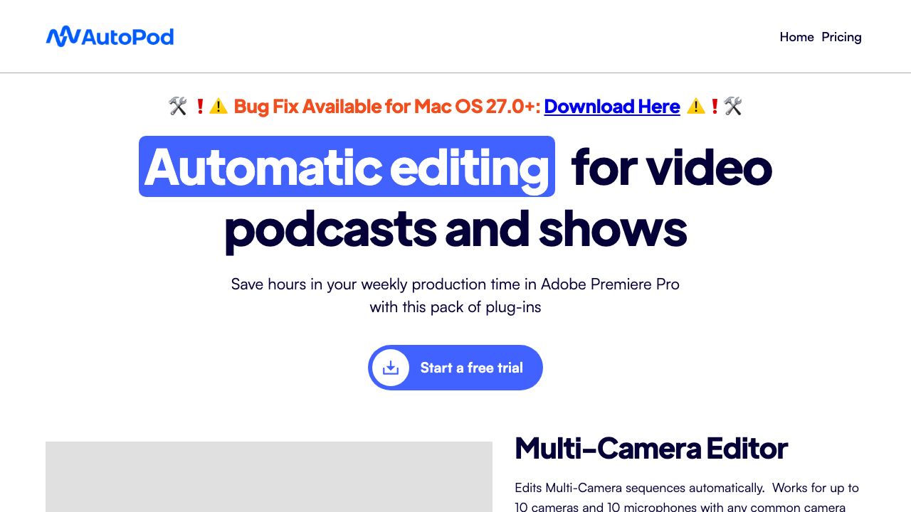 AutoPod website screenshot