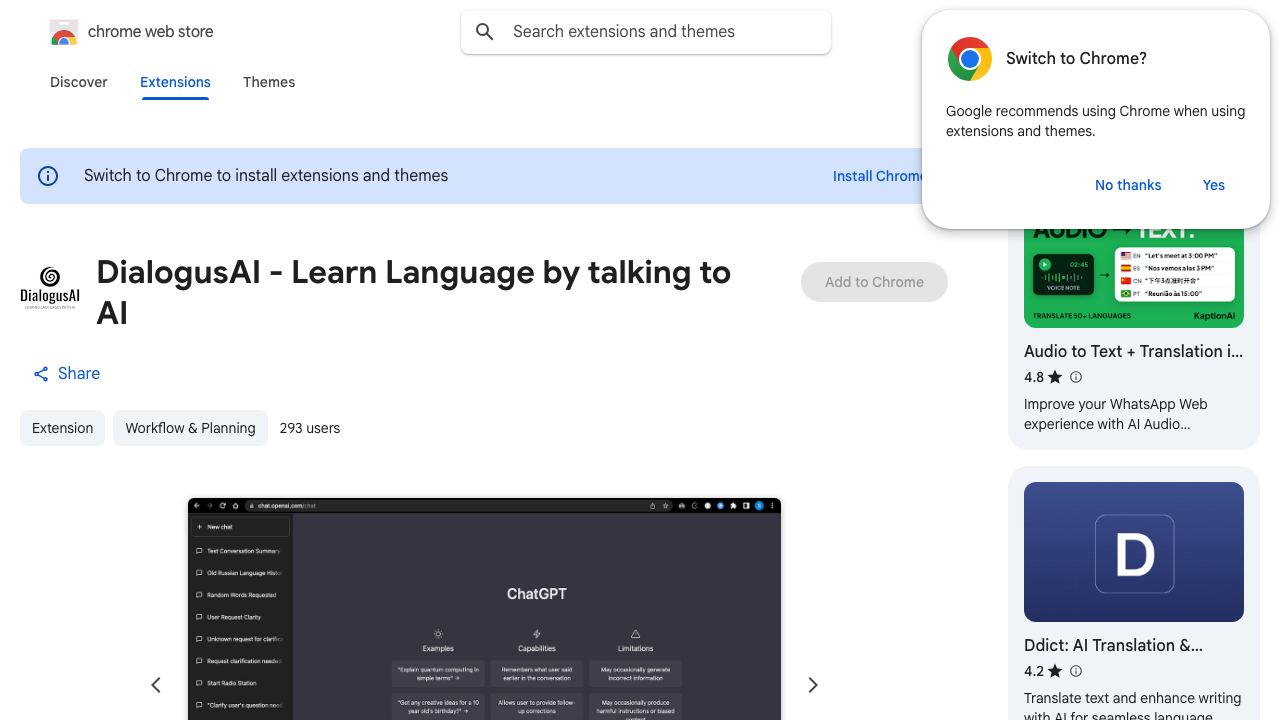 DialogusAI - Learn Language by talking to AI 网站截图