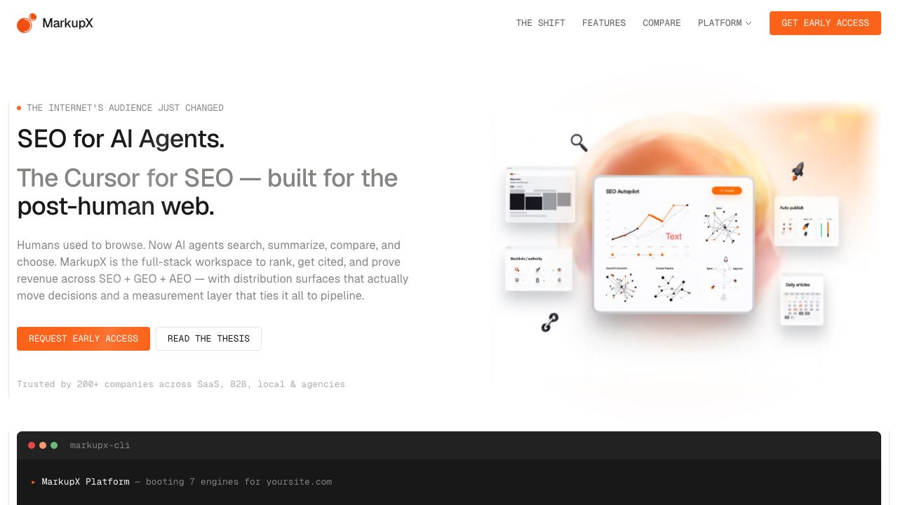 MarkupX Brands website screenshot