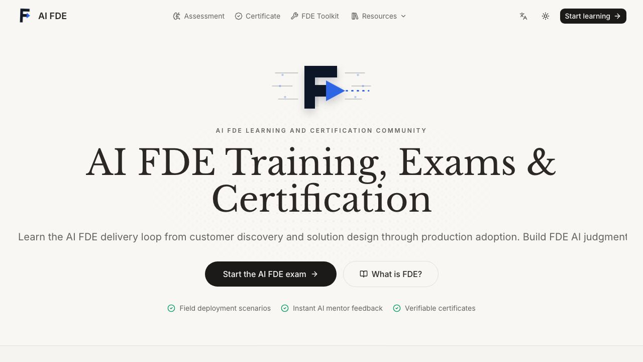 AI FDE 网站截图