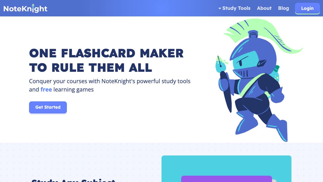 NoteKnight 网站截图
