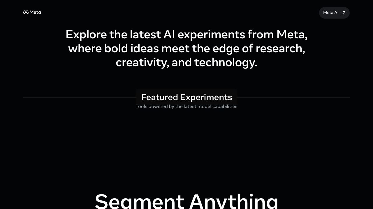 Meta AI Demos 网站截图