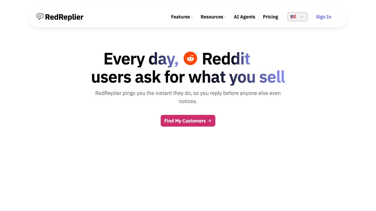 RedReplier website screenshot