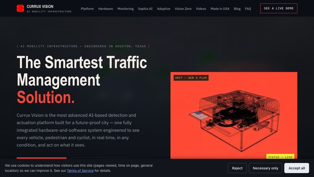 Currux Vision - AI Driving Assistant 网站截图