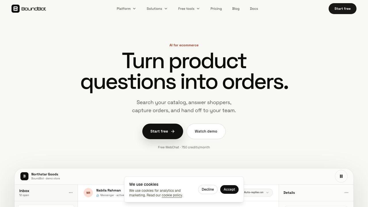 BoundBot website screenshot