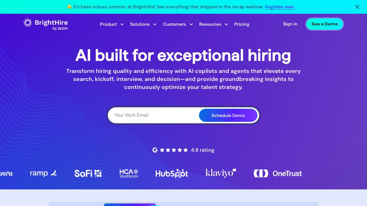 brighthire.ai website screenshot