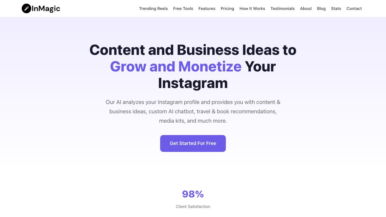 InMagic.ai website screenshot