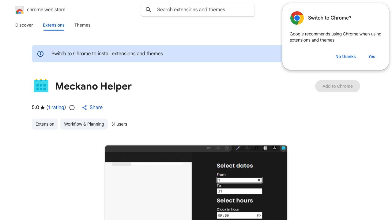 Meckano Helper 网站截图