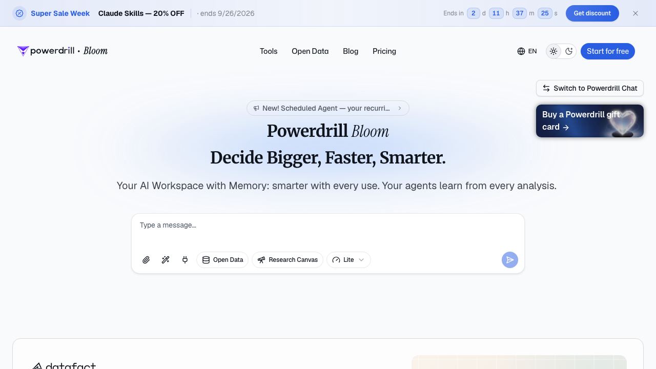 Powerdrill website screenshot