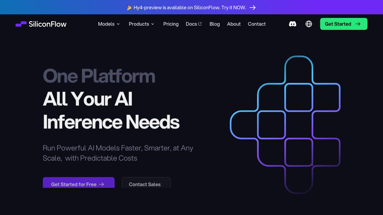 SiliconFlow 网站截图